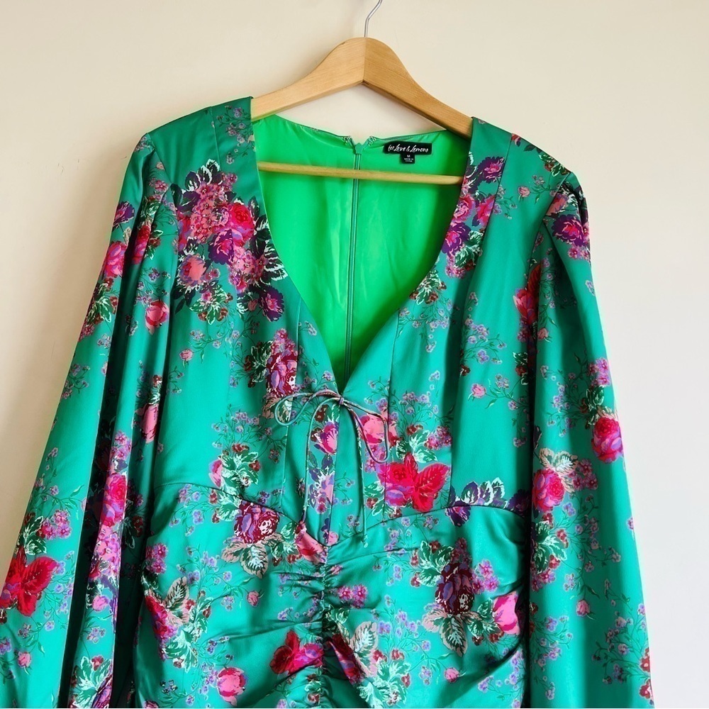 πFor Love & Lemons Wyatt Mini Dress in Kelly Green - Picture 5 of 16